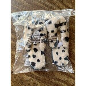 NWT Donna Salyers Fabulous Furs Cheetah Faux Fur Flip-Flops Slippers Size L 9-10